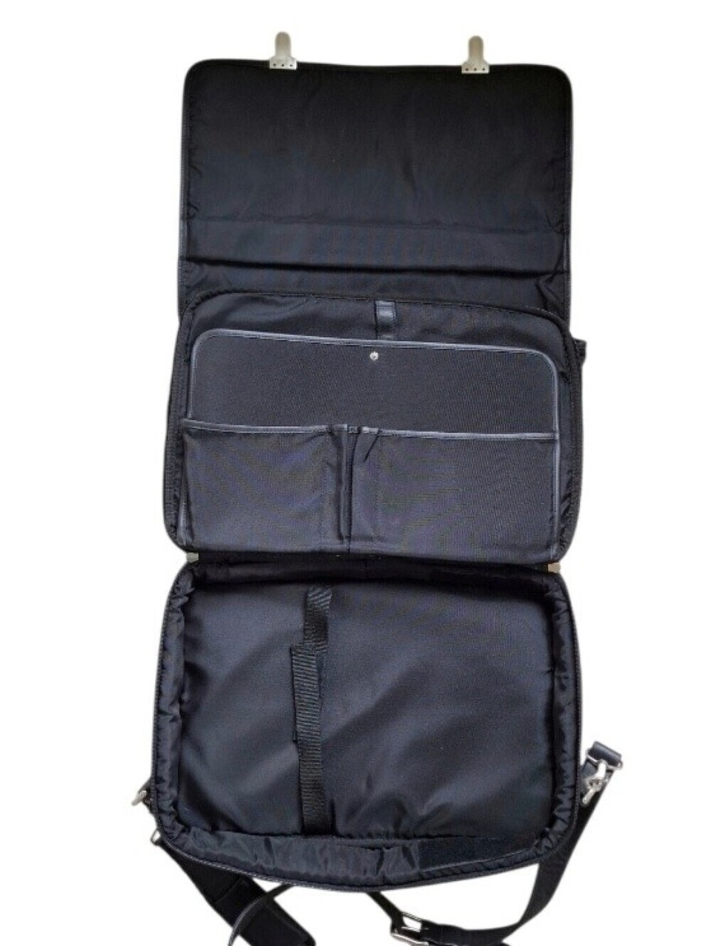 Vintage Coach Black Leather Nylon Laptop Briefcase Lay Flat Messenger Bag 5773 - Picture 4 of 13